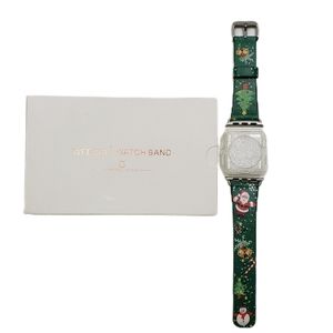 NEW Green Leather Watch Band iwatch Apple Compatible Christmas Holiday 38mm